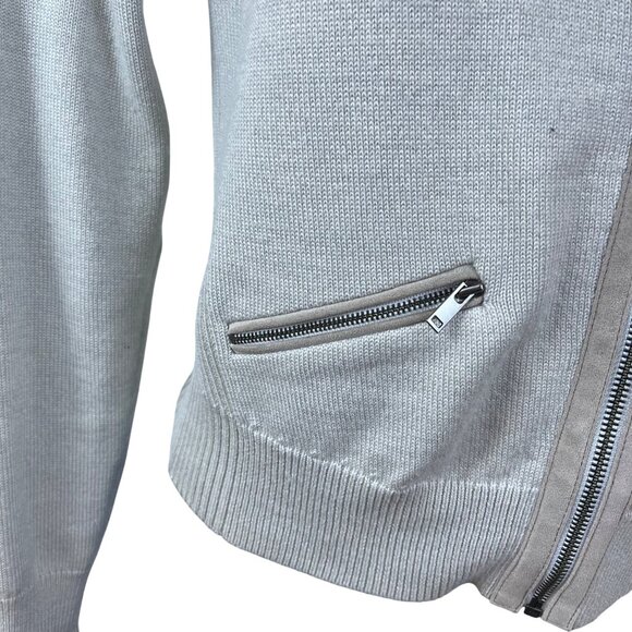 Banana Republic Women’s Taupe & Gray Moto Jacket Zipper Accent Sz S - Picture 5 of 8